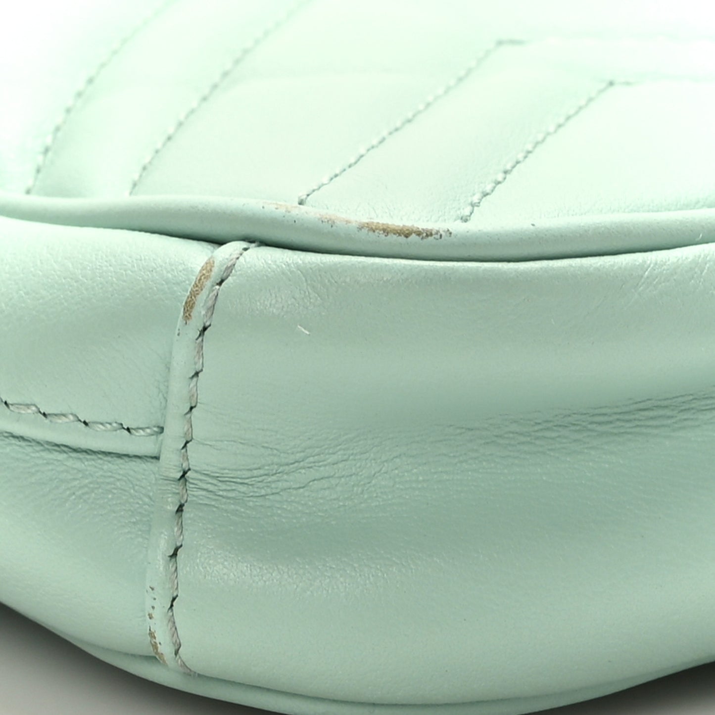 Calfskin Matelasse Mini GG Marmont Crossbody Bag Water Green