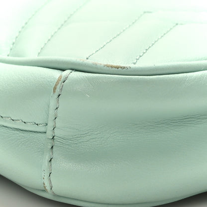 Gucci Calfskin Matelasse Mini GG Marmont Crossbody Bag Water Green 7 of 8