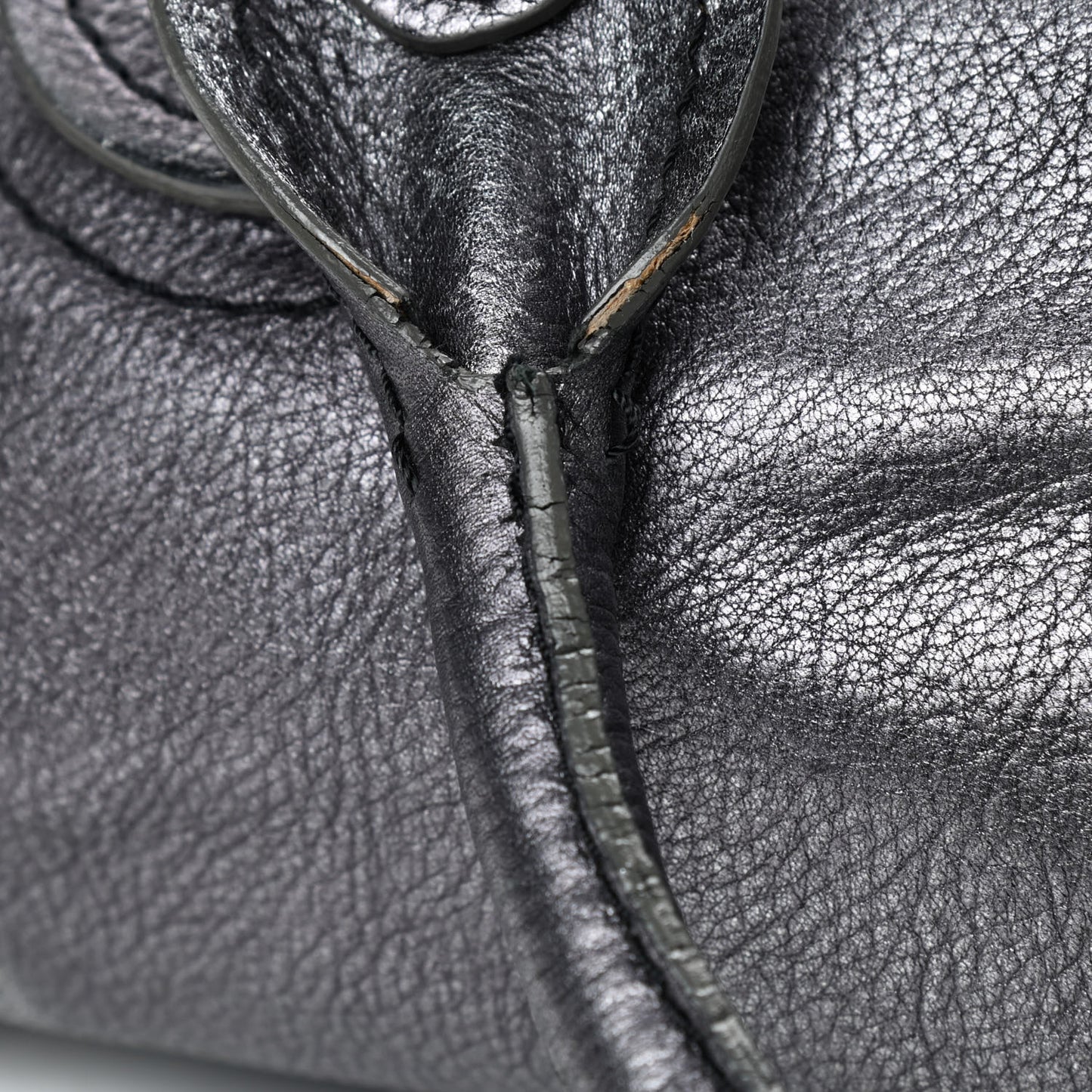 Metallic Calfskin Medium Paddington Satchel Silver