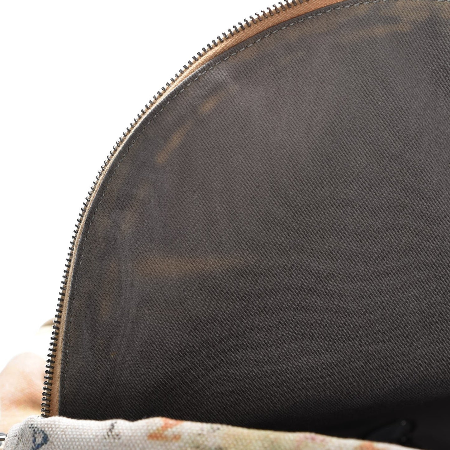 Graffiti Printed Canvas Medium Backpack Beige