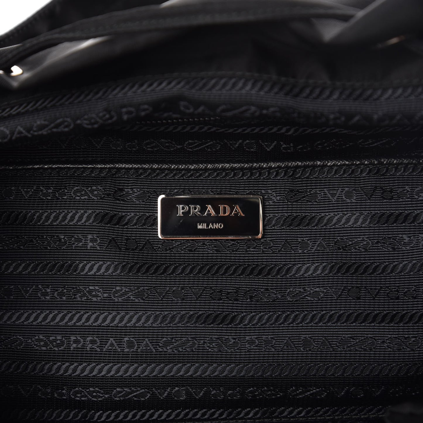 Nylon Vela Saffiano Backpack Black