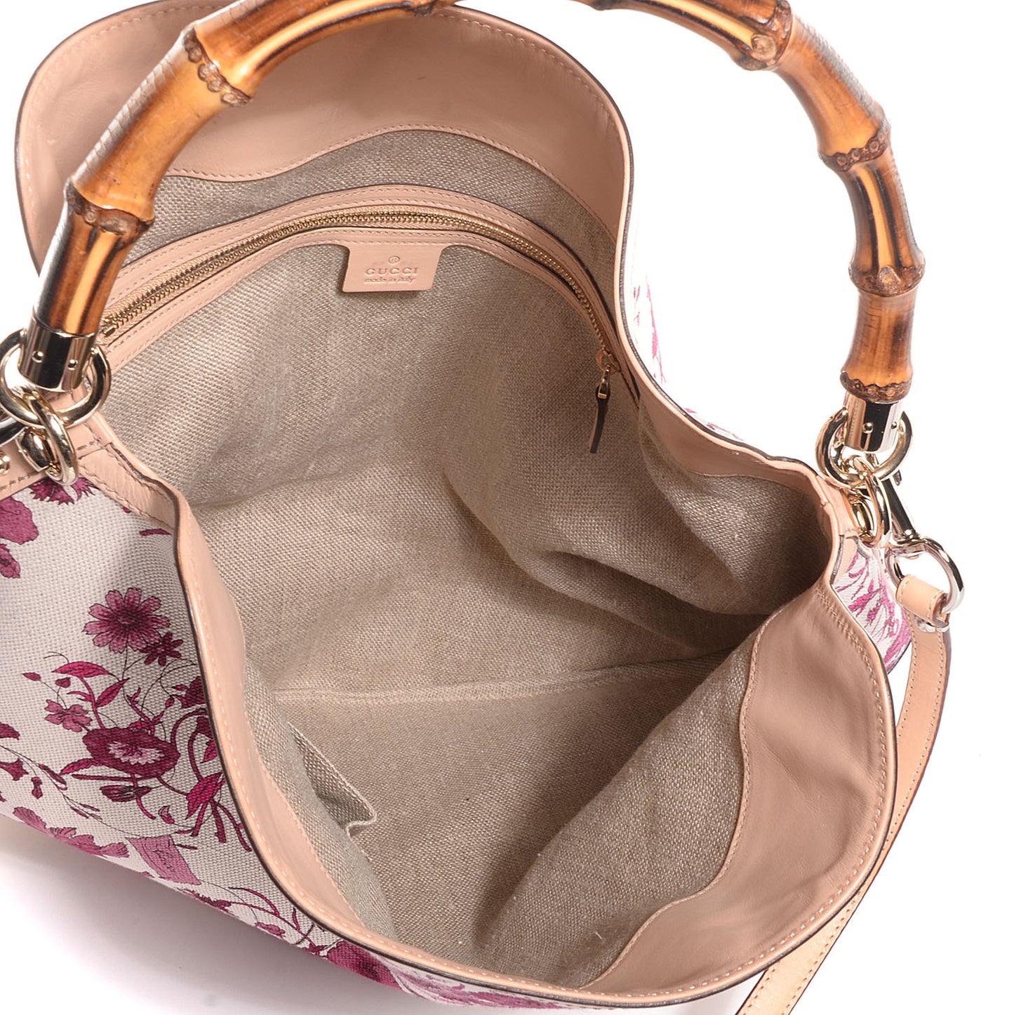 Canvas Floral Flora Peggy Bamboo Top Handle Hobo