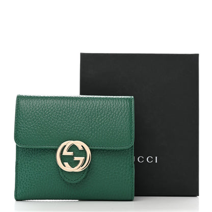 Gucci Dollar Calfskin Interlocking G French Wallet Emerald 7 of 7