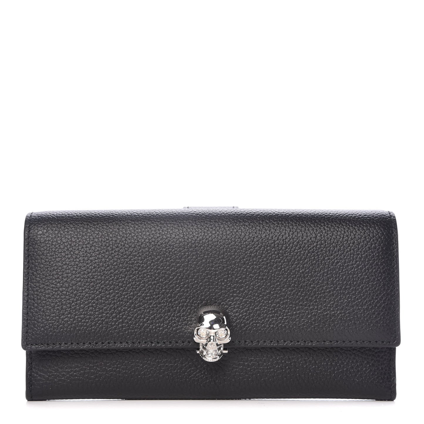Calfskin Skull Continental Wallet Black