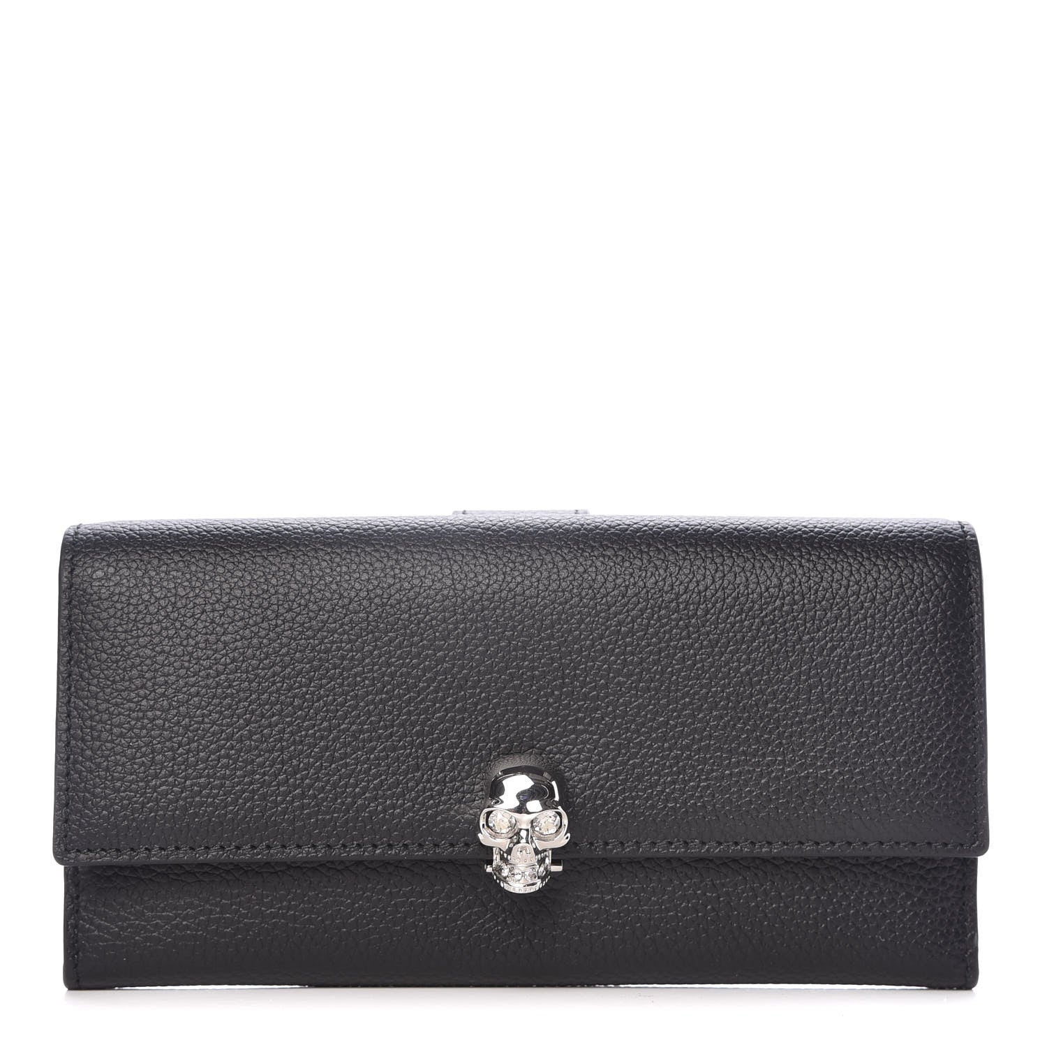 Alexander McQueen Calfskin Skull Continental Wallet Black 1 of 10