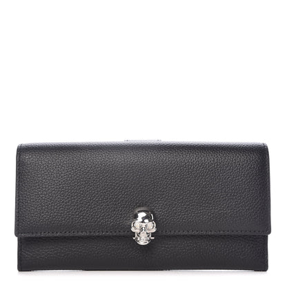 Alexander McQueen Calfskin Skull Continental Wallet Black 1 of 10