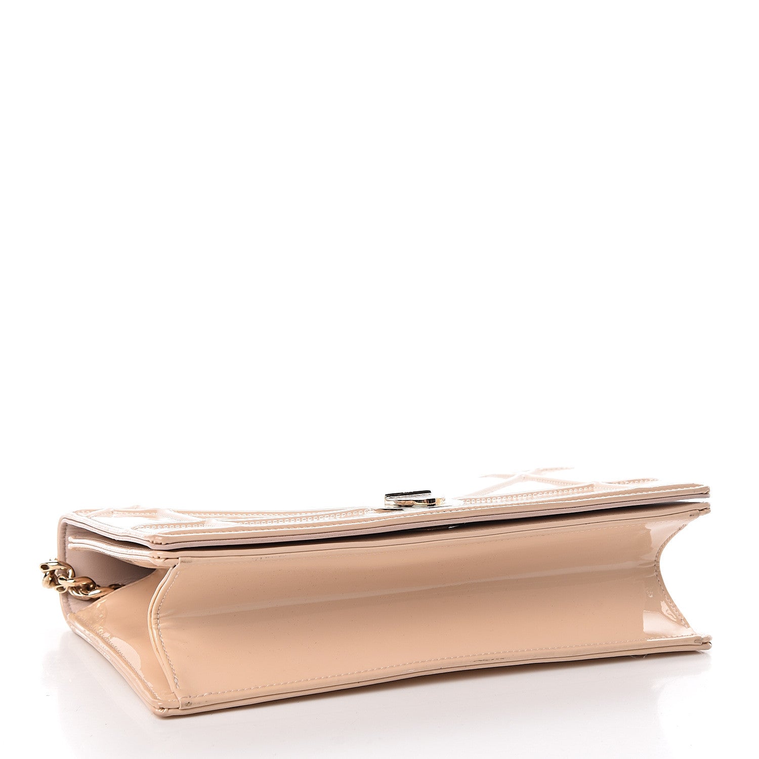 Christian Dior Patent Calfskin Medium Diorama Flap Bag Beige 4 of 12