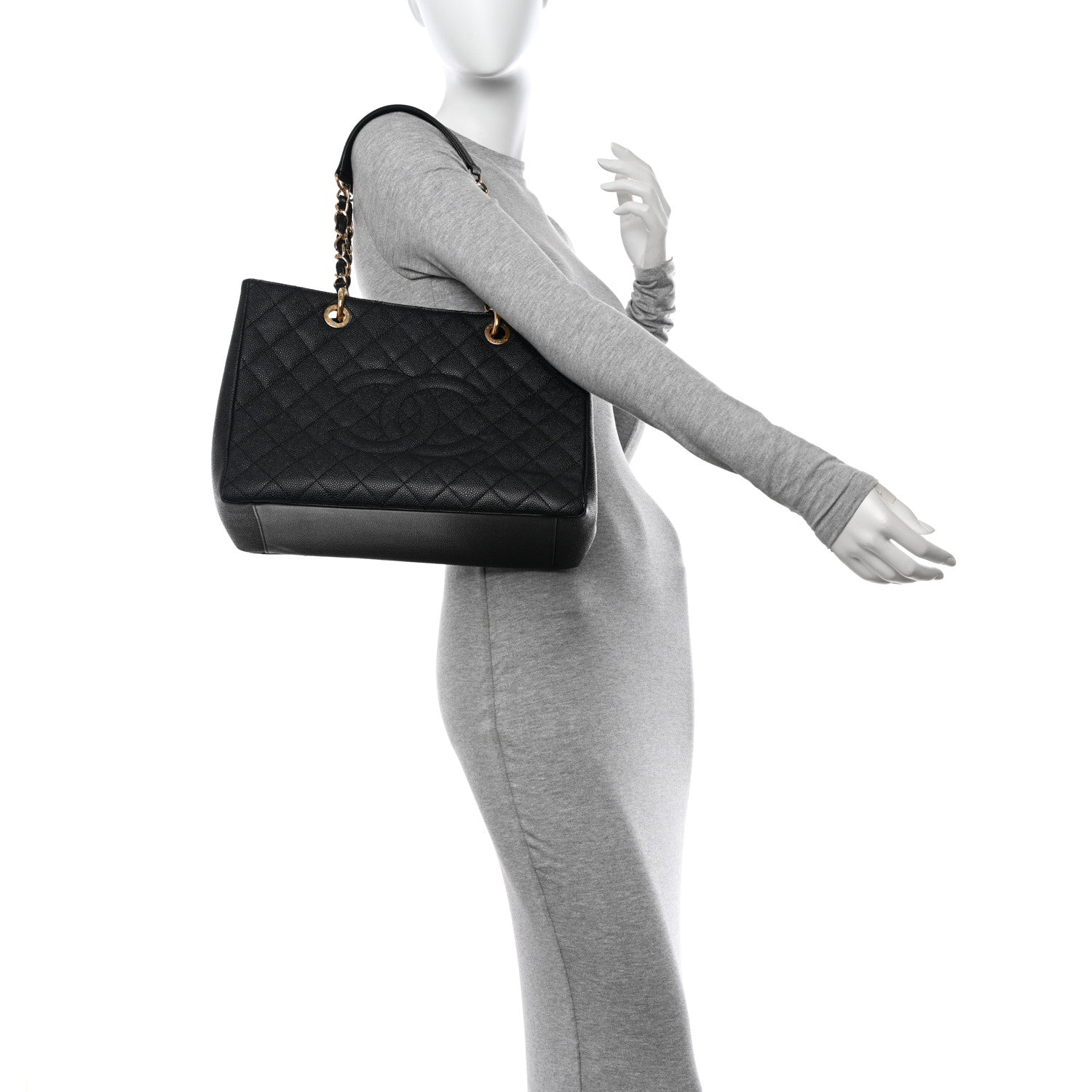 Chanel Caviar Quilted Grand Shopping Tote GST Black 2 of 10