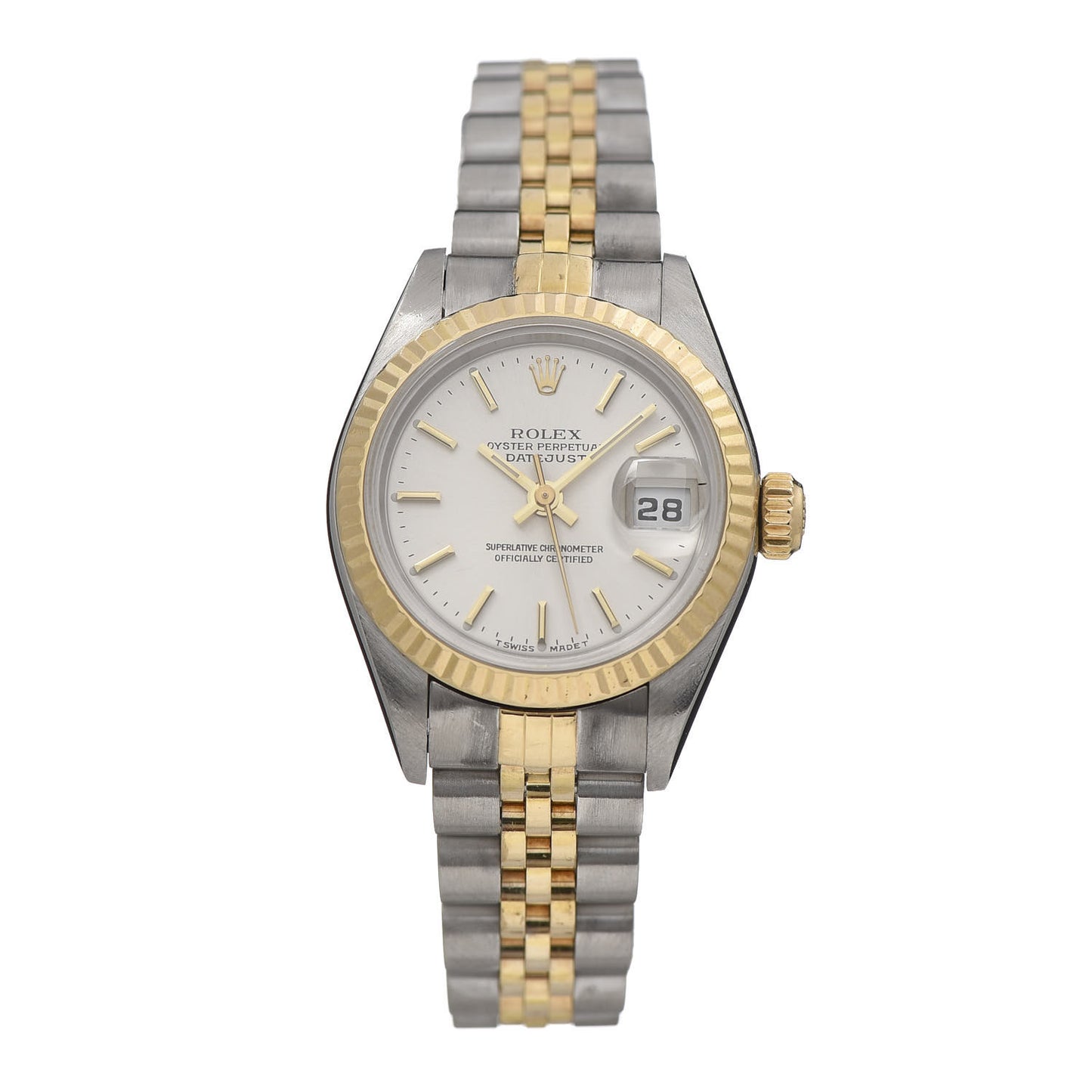 Stainless Steel 18K Yellow Gold 26mm Oyster Perpetual Datejust Watch Silver 69173