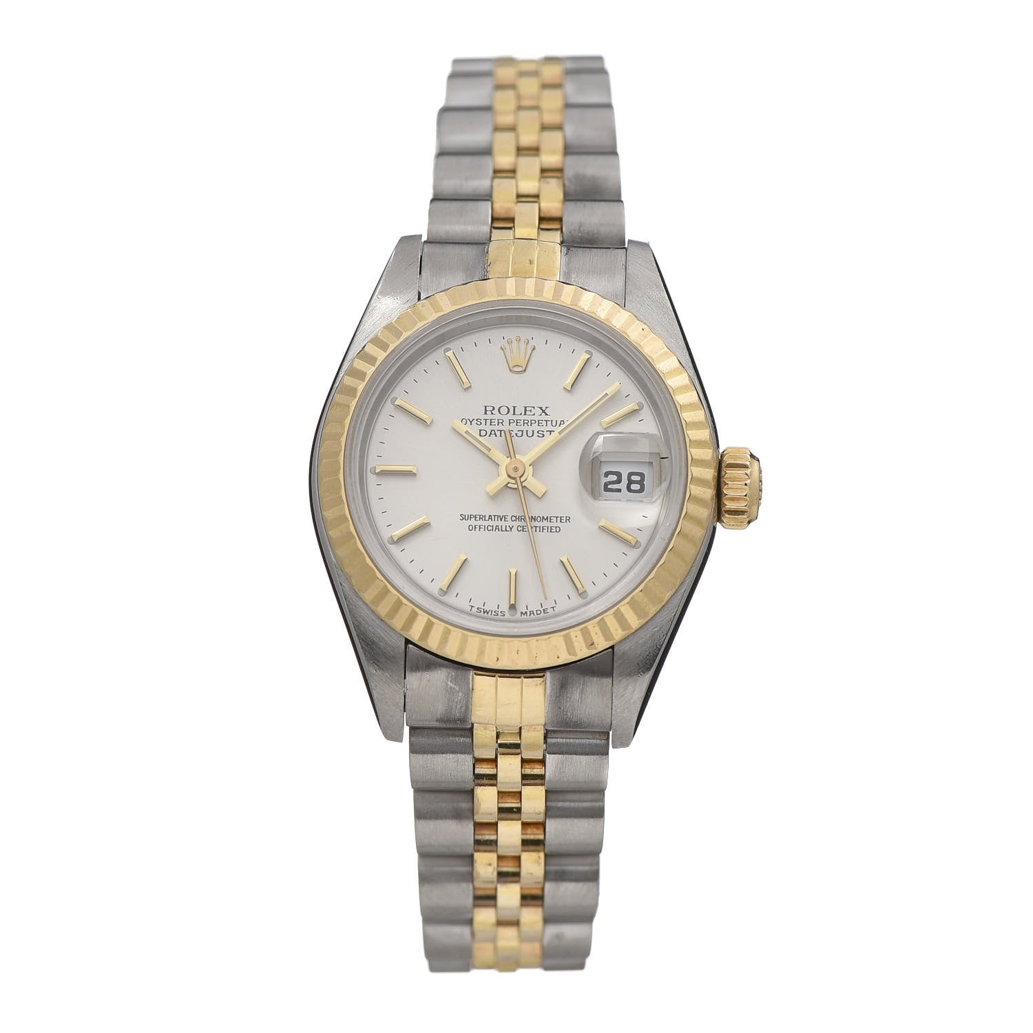 Rolex Stainless Steel 18K Yellow Gold 26mm Oyster Perpetual Datejust Watch Silver 69173 1 of 7