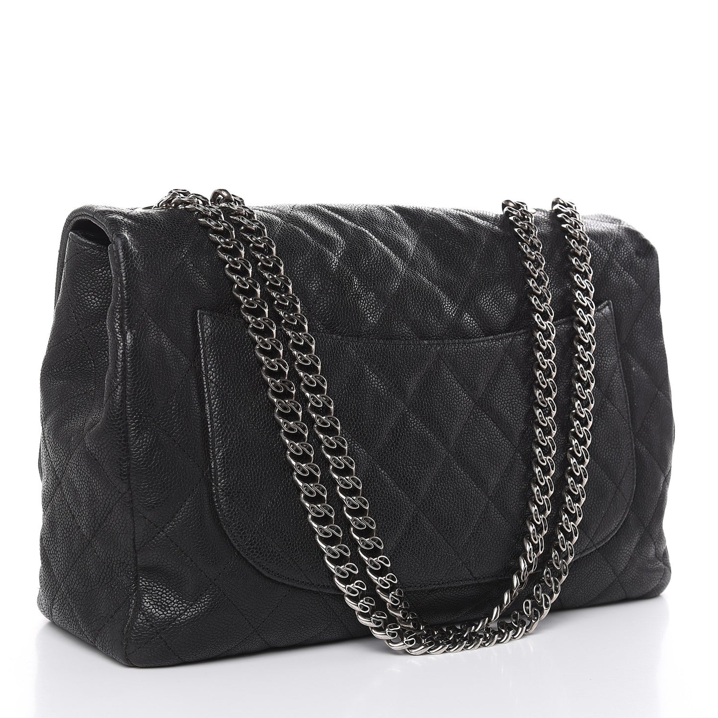 Washed Caviar Quilted 2.55 Reissue 227 Bijoux Chain Flap Black