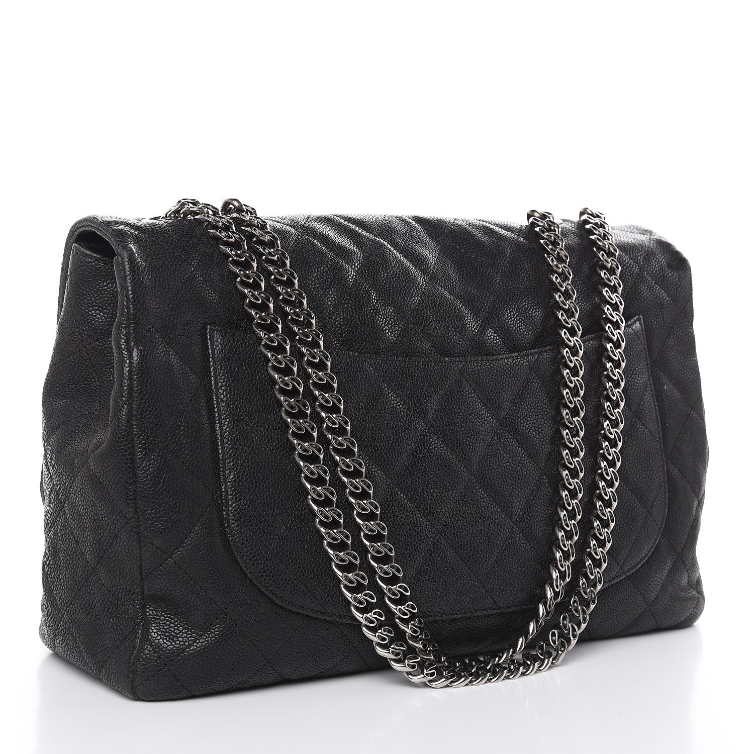 Chanel Washed Caviar Quilted 2.55 Reissue 227 Bijoux Chain Flap Black 3 of 15