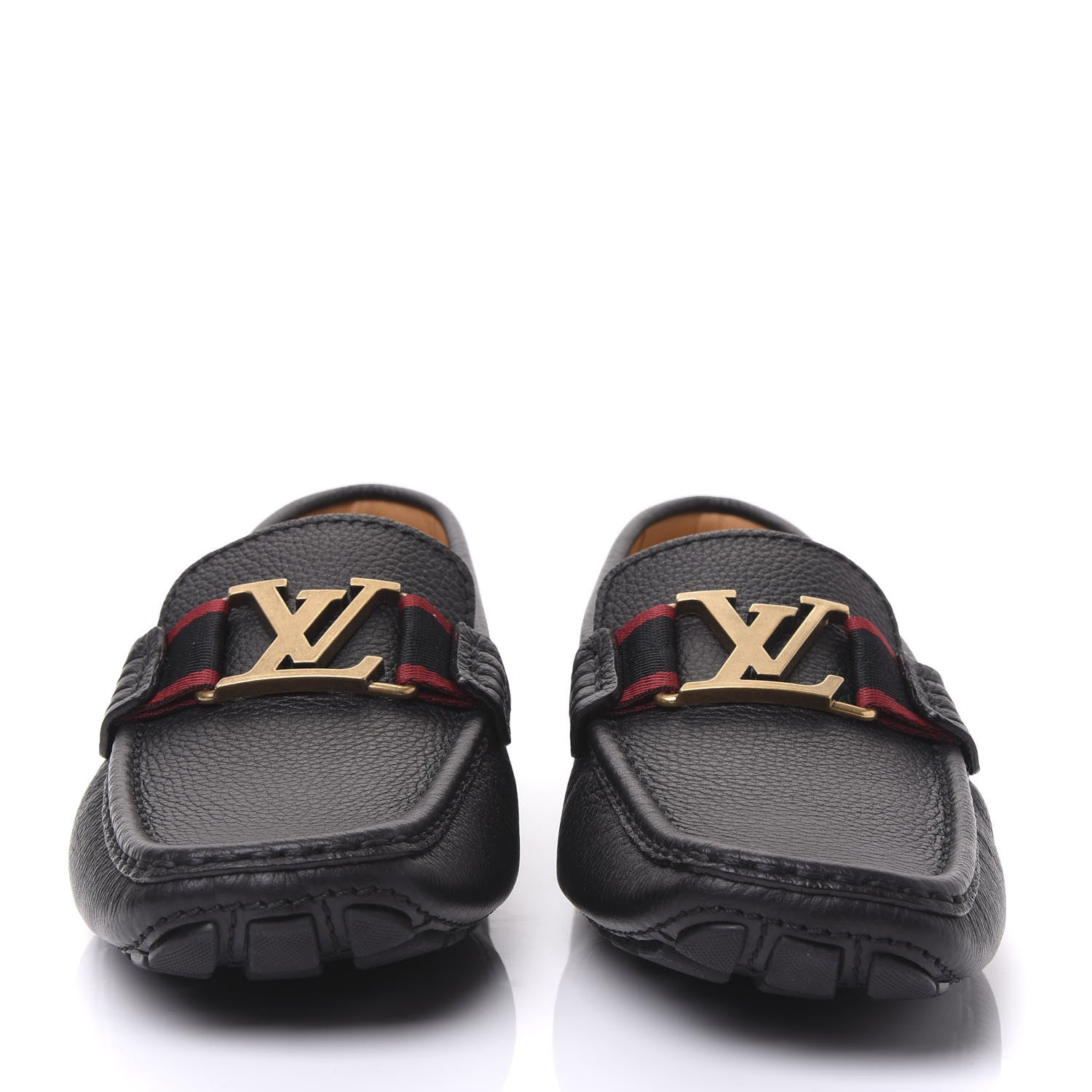 Louis Vuitton Grained Calfskin Monte Carlo Car Shoe Moccasin Loafers 5 Black 3 of 11