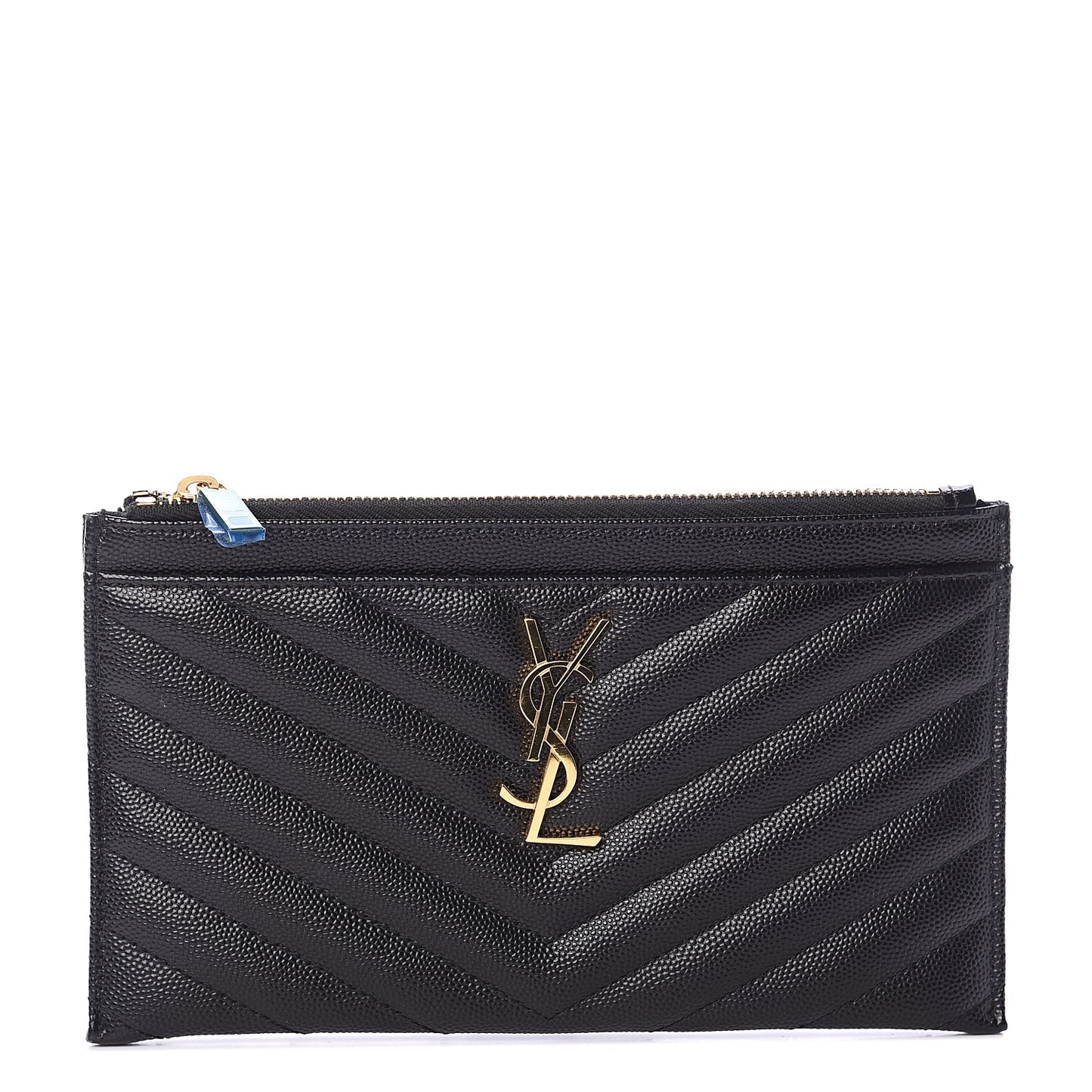 Grain De Poudre Chevron Monogram Bill Pouch Black
