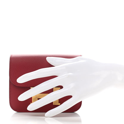Hermes Evercolor Constance Slim Wallet Rouge Grenat 2 of 10