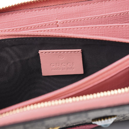 Gucci GG Supreme Monogram Embroidered Face Zip Around Wallet Pink 5 of 7
