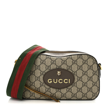 Gucci GG Supreme Monogram Web Neo Vintage Shoulder Bag Beige New Acero Crop 1 of 15