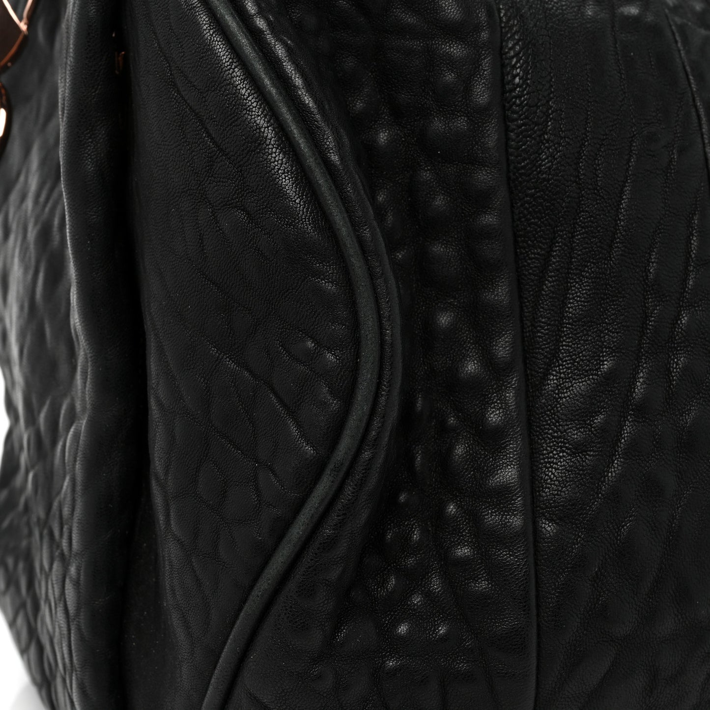 Pebbled Lambskin Rockie Black Rose Gold Hardware