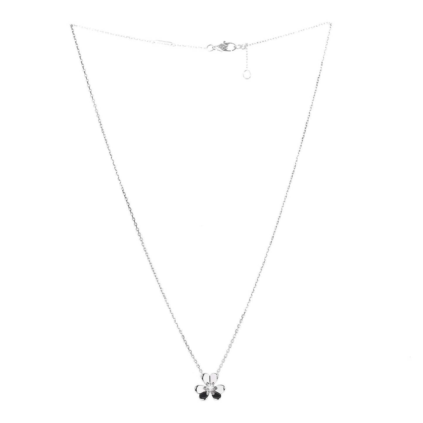 18K White Gold Diamond Mini Frivole Pendant Necklace