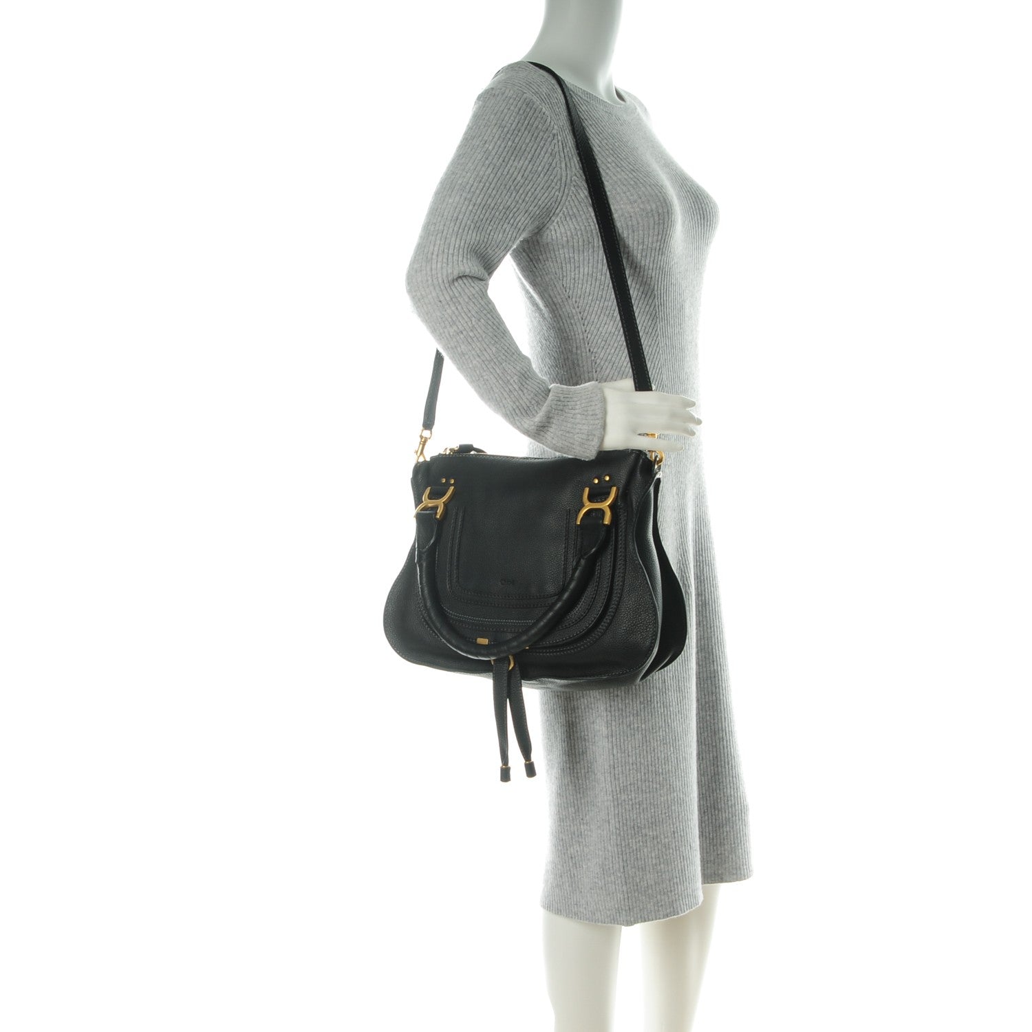 Chloe Calfskin Medium Marcie Satchel Black 2 of 8