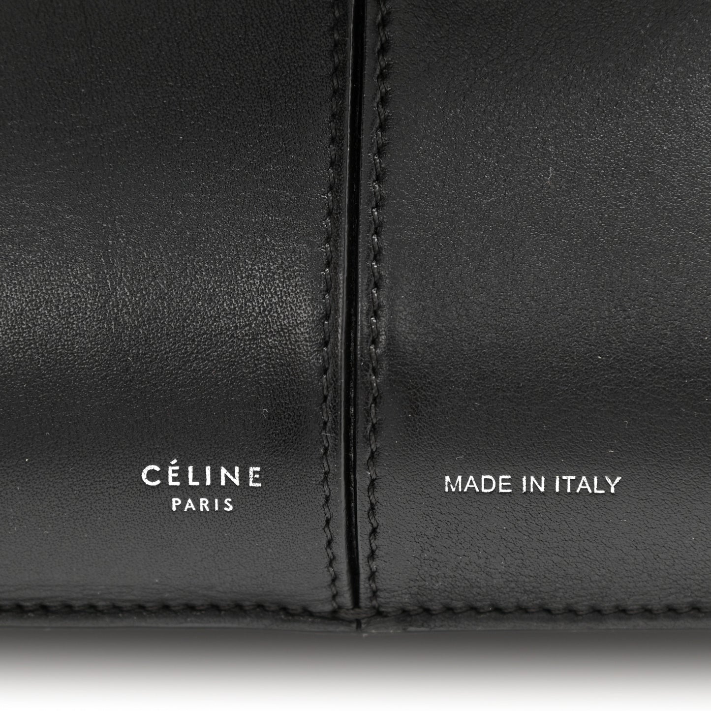 Baby Grained Calfskin Medium Tri-Fold Bag Black