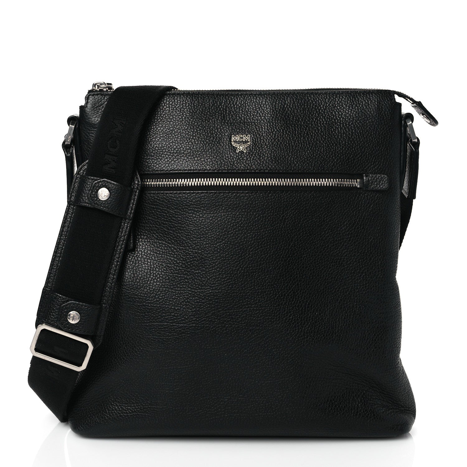 MCM Grained Calfskin Medium Crossbody Bag Black 1 of 8