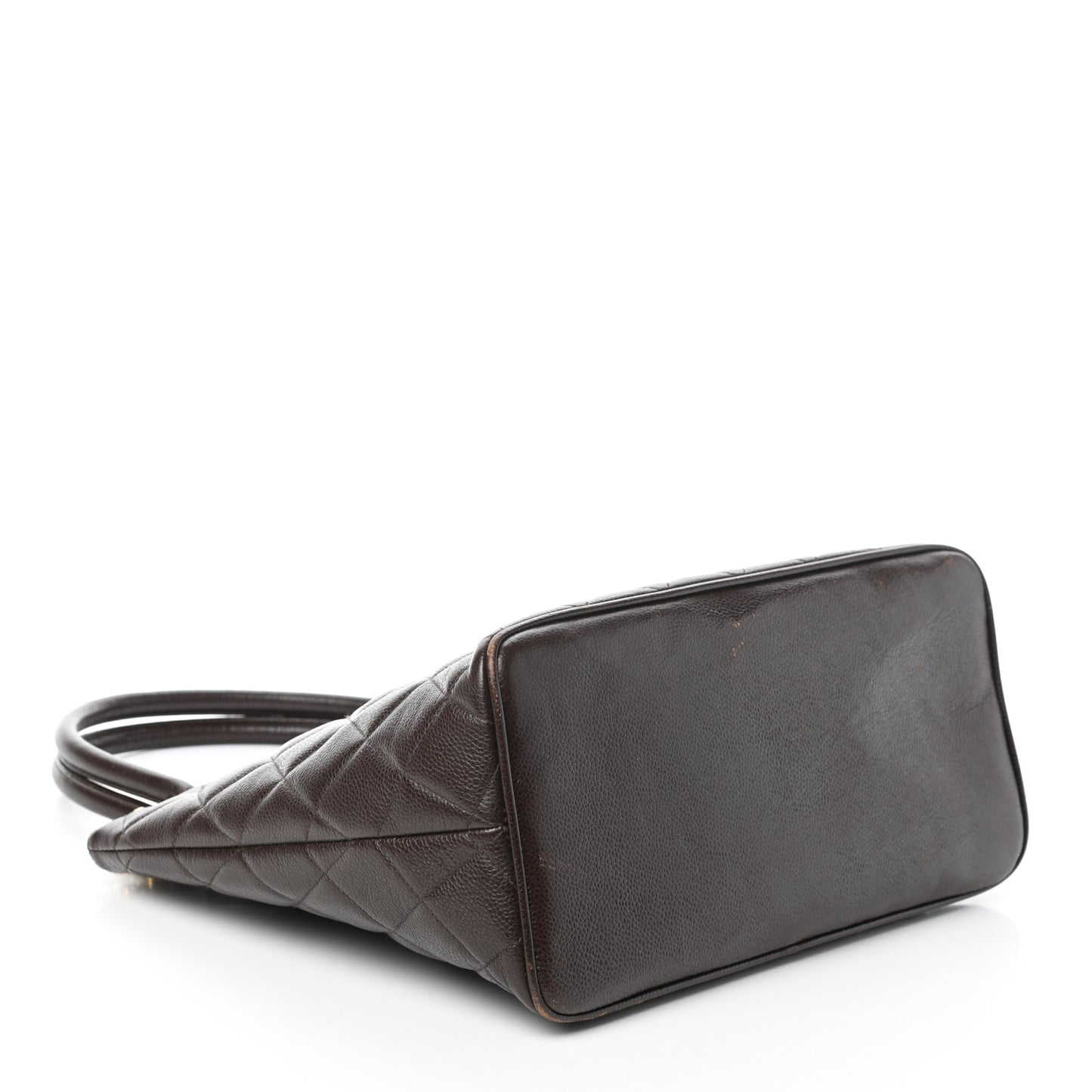 Caviar Quilted Medallion Tote Dark Brown