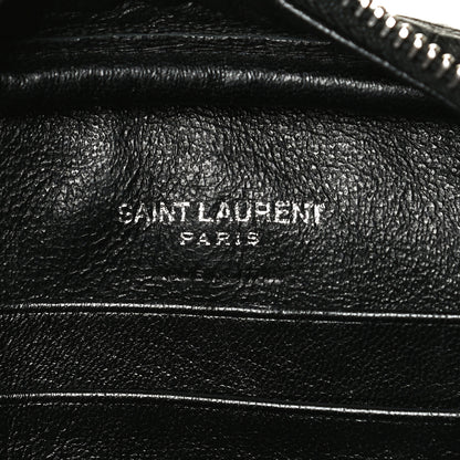 Saint Laurent Calfskin Crocodile Embossed Monogram Blogger Bag Black 6 of 10