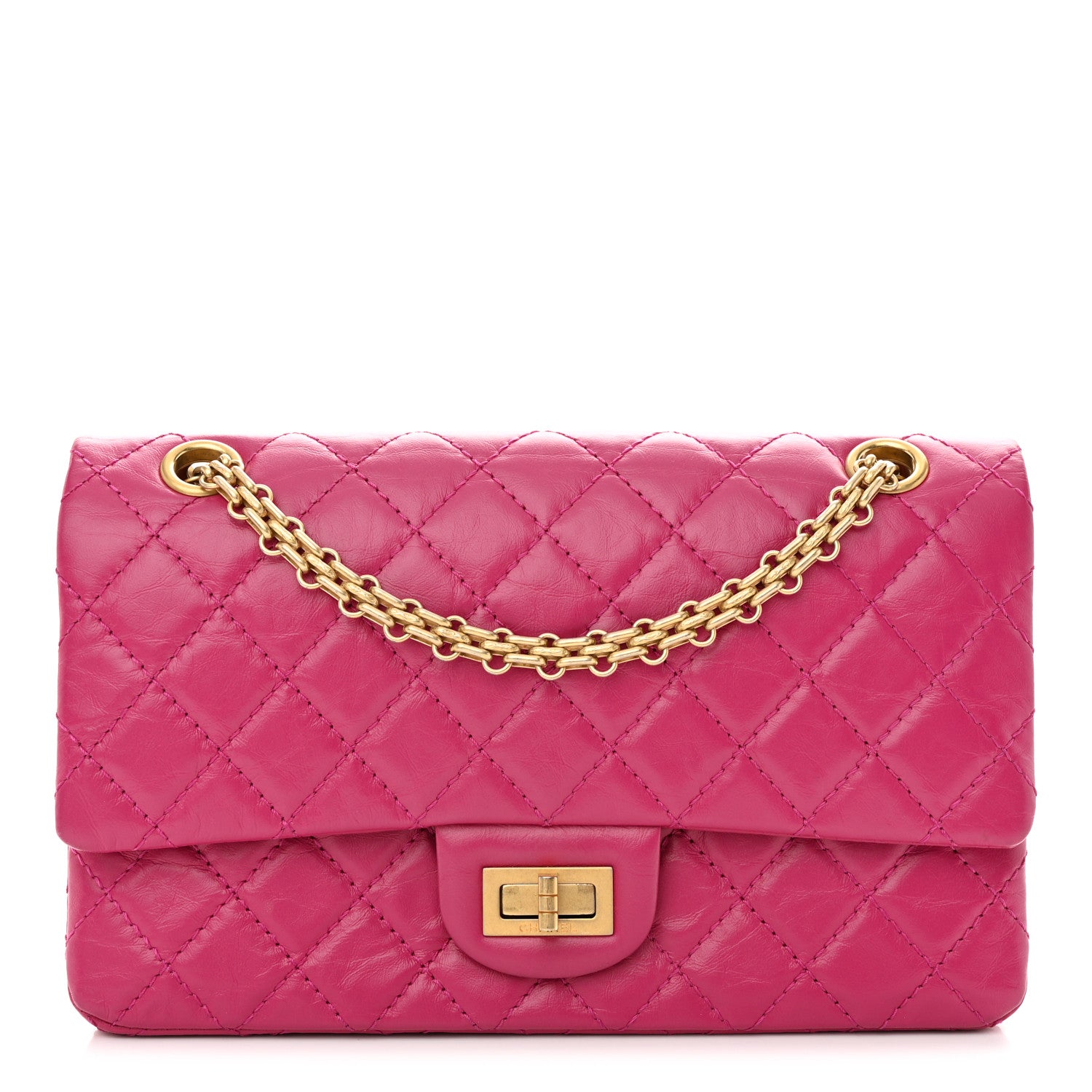 Chanel Aged Calfskin Quilted 2.55 Reissue 225 Flap Fuchsia 1 of 12
