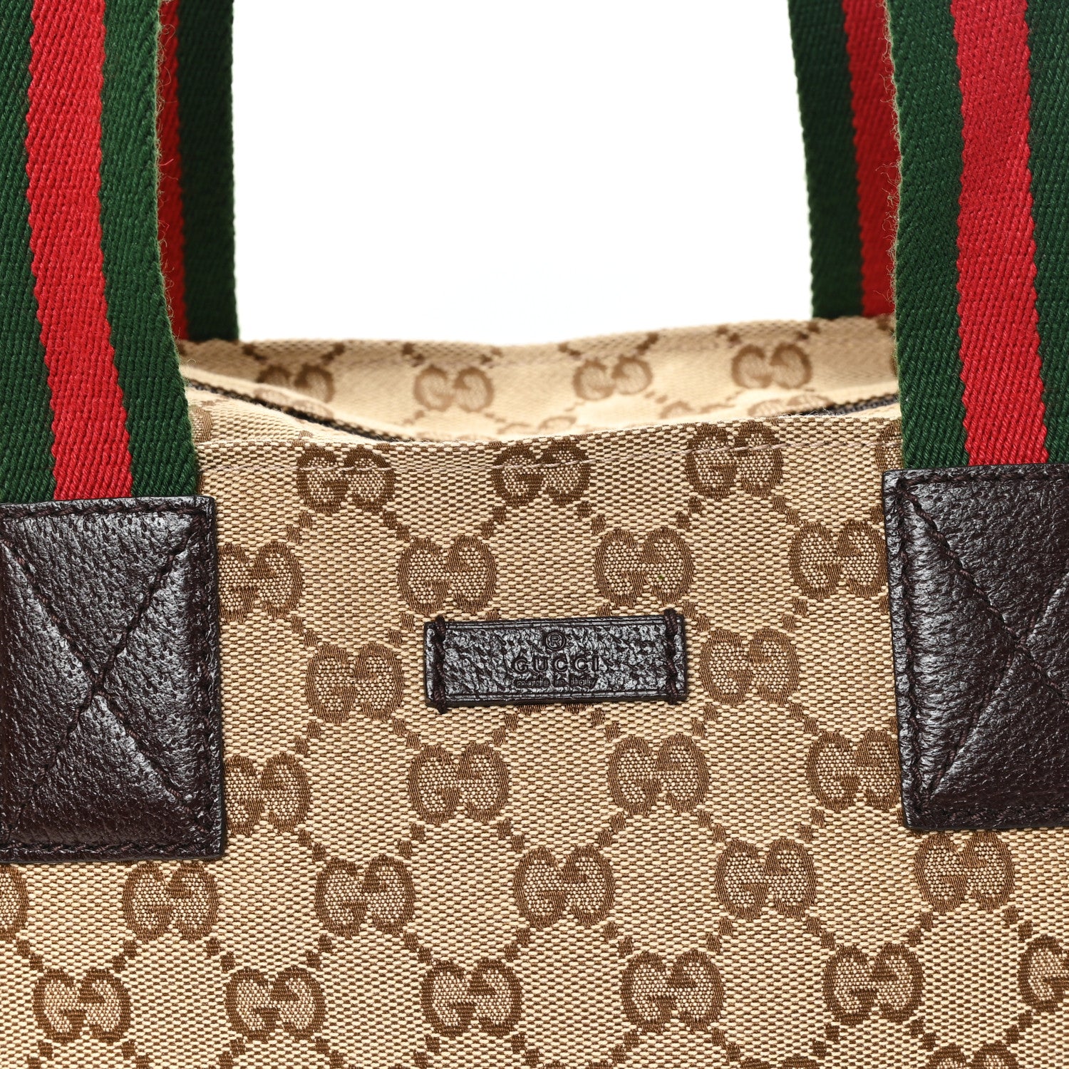 Gucci GG Monogram Small Web Handle Bucket Tote  Dark Brown 8 of 10