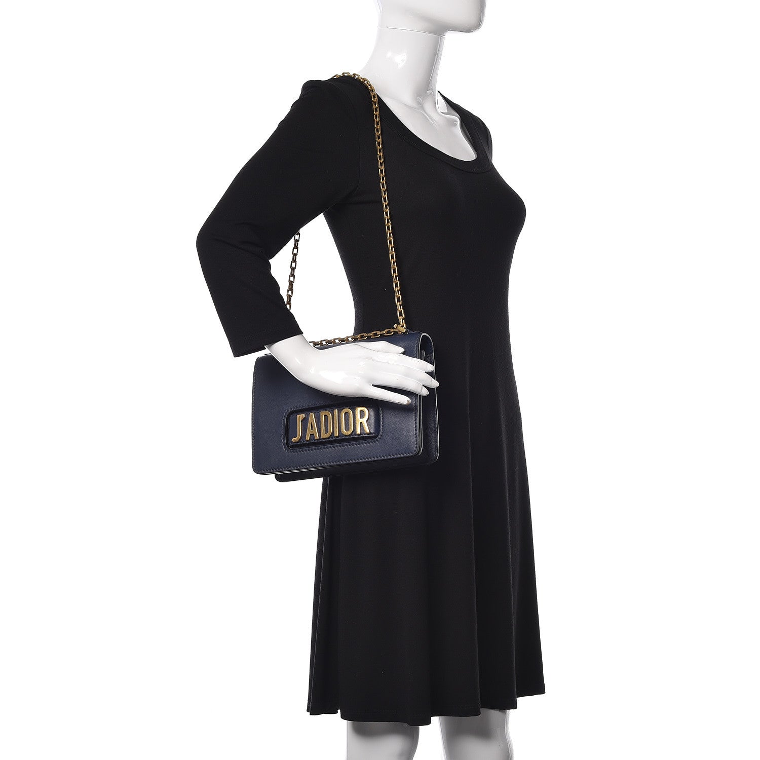 Christian Dior Calfskin J'Adior Chain Flap Bag Navy Blue 2 of 11