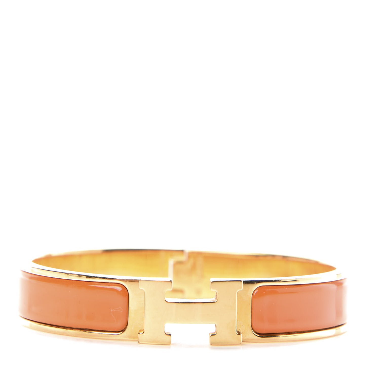 Enamel Narrow Clic Clac H Bracelet GM Orange