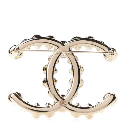 Chanel Strass Crystal CC Brooch Gold Blue 3 of 5