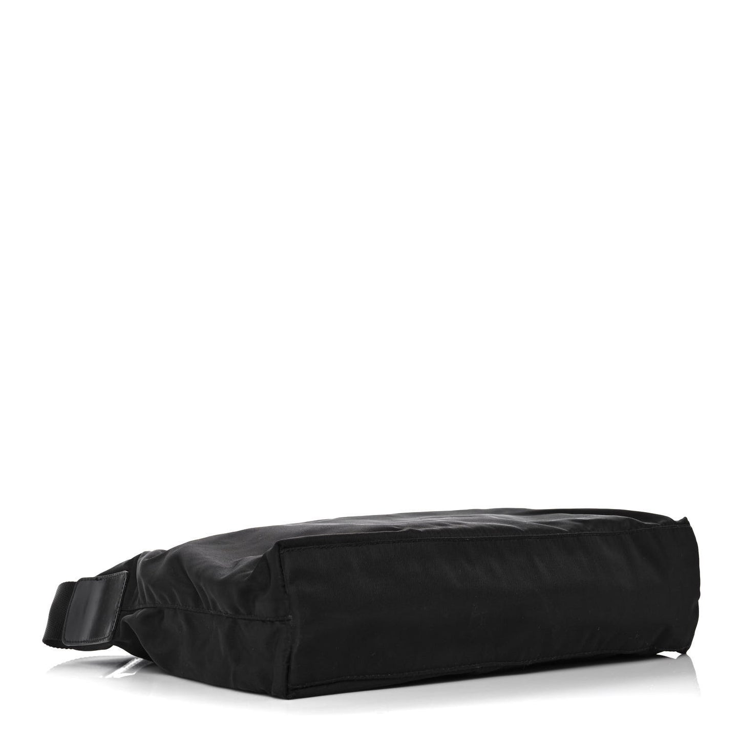 Nylon Saffiano Flat Messenger Bag Black