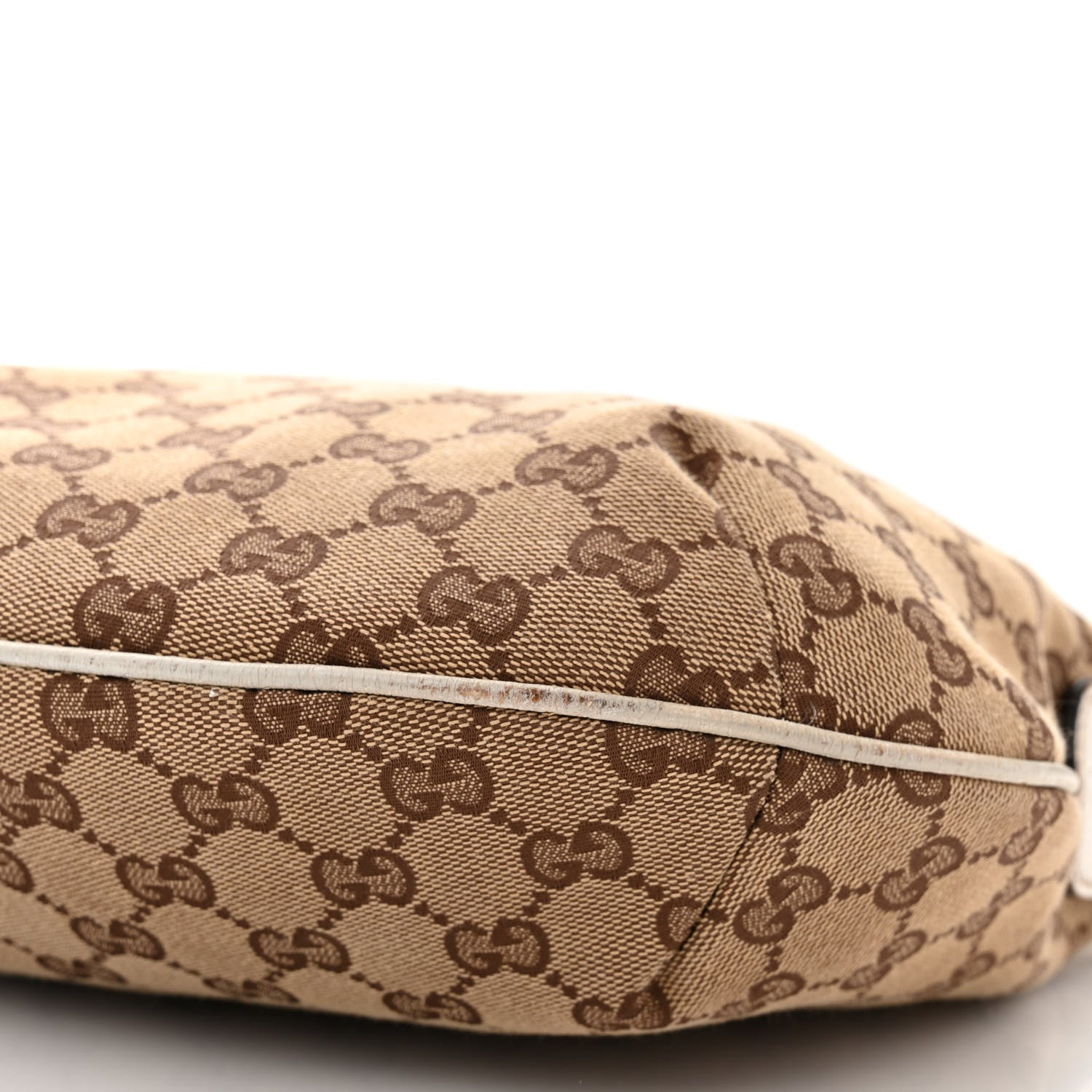 Gucci Monogram Web Medium Half Moon Hobo White 10 of 15