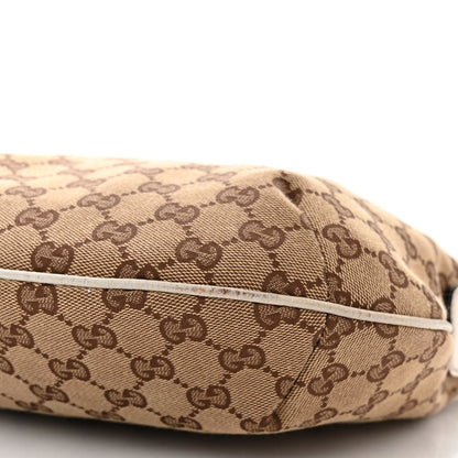 Gucci Monogram Web Medium Half Moon Hobo White 10 of 15