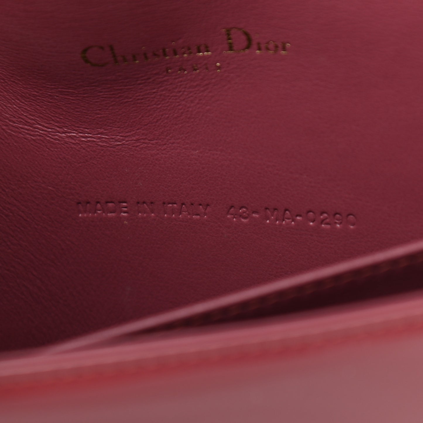 Patent Cannage Lady Dior Clutch Red