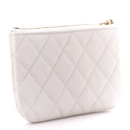 Chanel Caviar Quilted Small Cosmetic Case White 3 of 11
