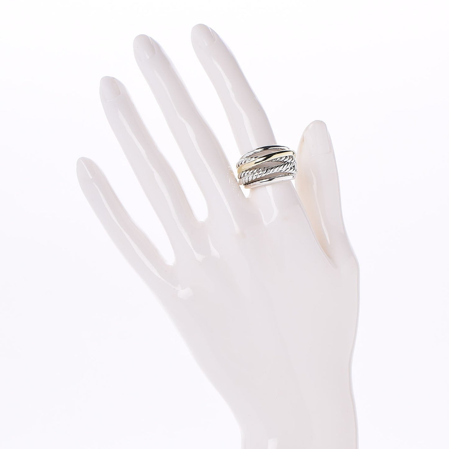 Sterling Silver 14K Yellow Gold Crossover Ring 51.9 6