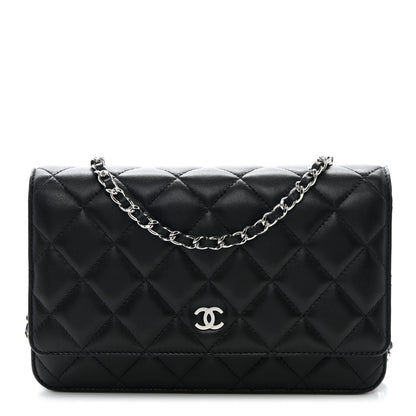 Chanel Lambskin Quilted Wallet On Chain WOC Black 1 of 13
