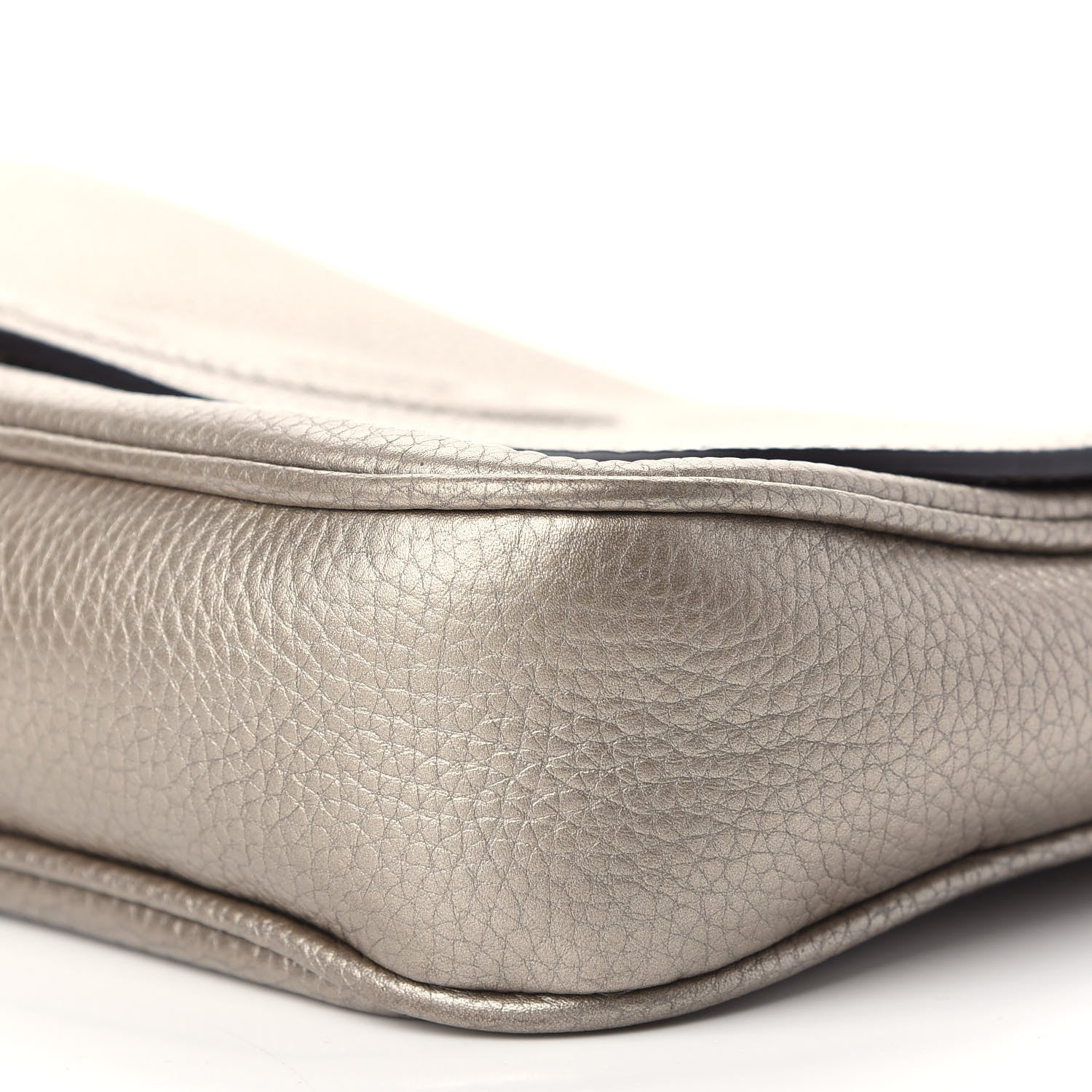 Gucci Metallic Pebbled Calfskin Medium Soho Flap Crossbody Golden Beige 8 of 8