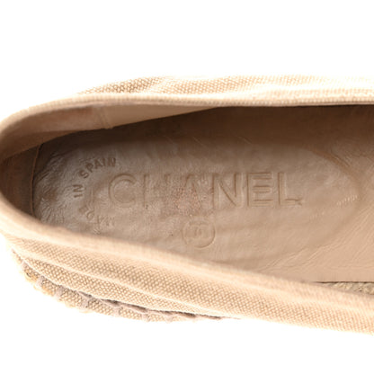 Chanel Linen CC Espadrilles 40 Beige Black 7 of 11