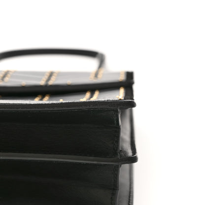 Salvatore Ferragamo Calfskin Suede Studded Aileen Shoulder Bag Black 14 of 14