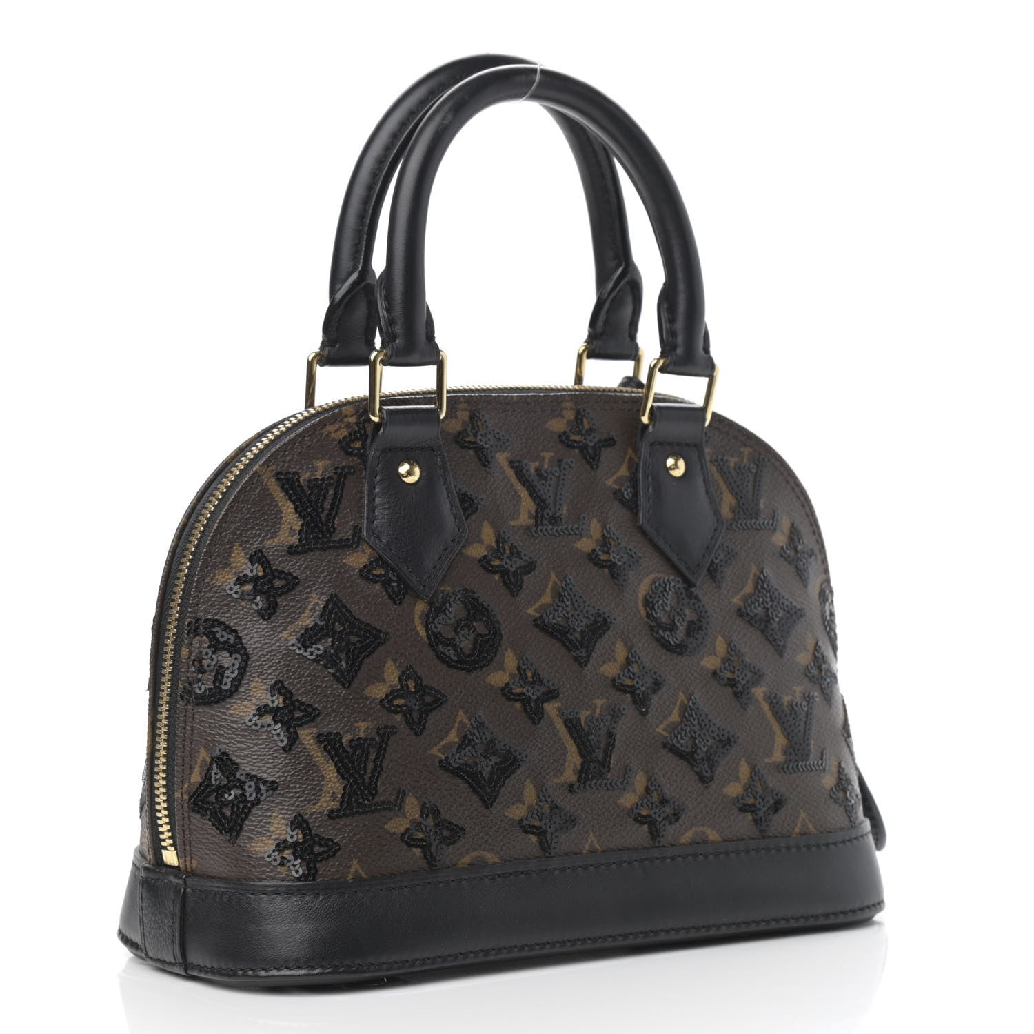 Louis Vuitton Monogram Sequins Eclipse Alma BB Black 2 of 10