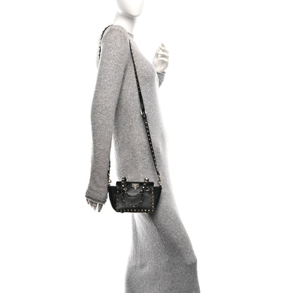 Valentino Garavani Vitello Micro Rockstud Tote Black 2 of 10