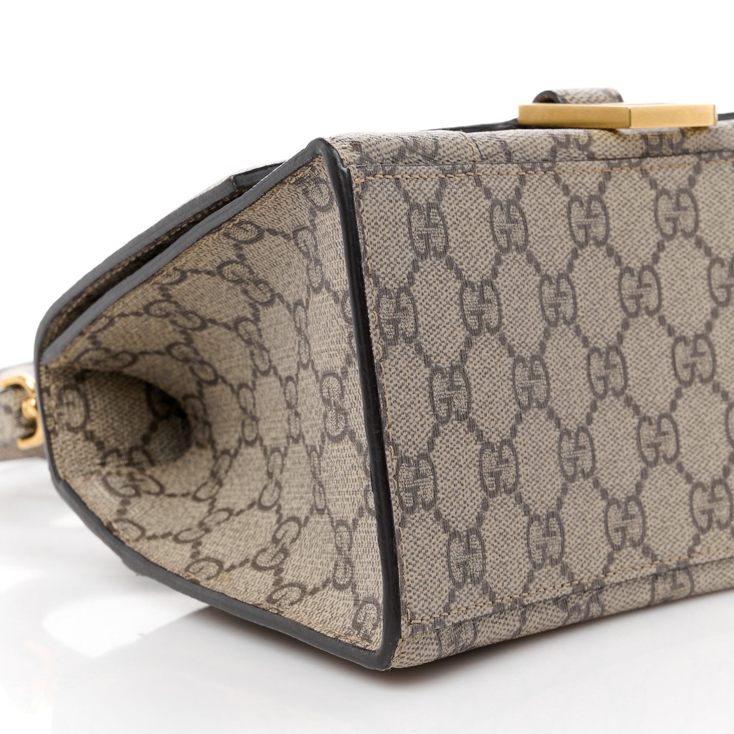 X GUCCI GG Supreme Monogram Small Hourglass Top Handle Bag Beige Ebony