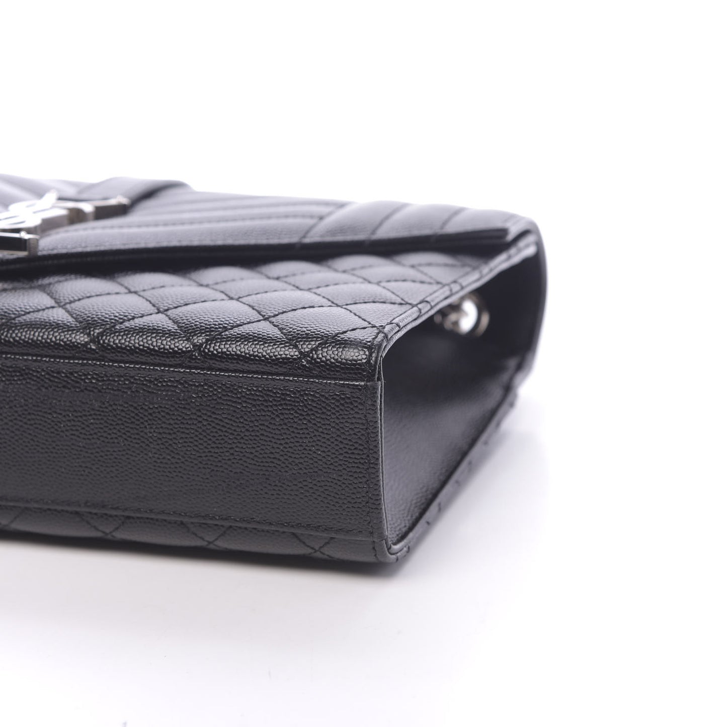 Grain De Poudre Textured Mixed Matelasse Triquilt Medium Monogram Satchel Black