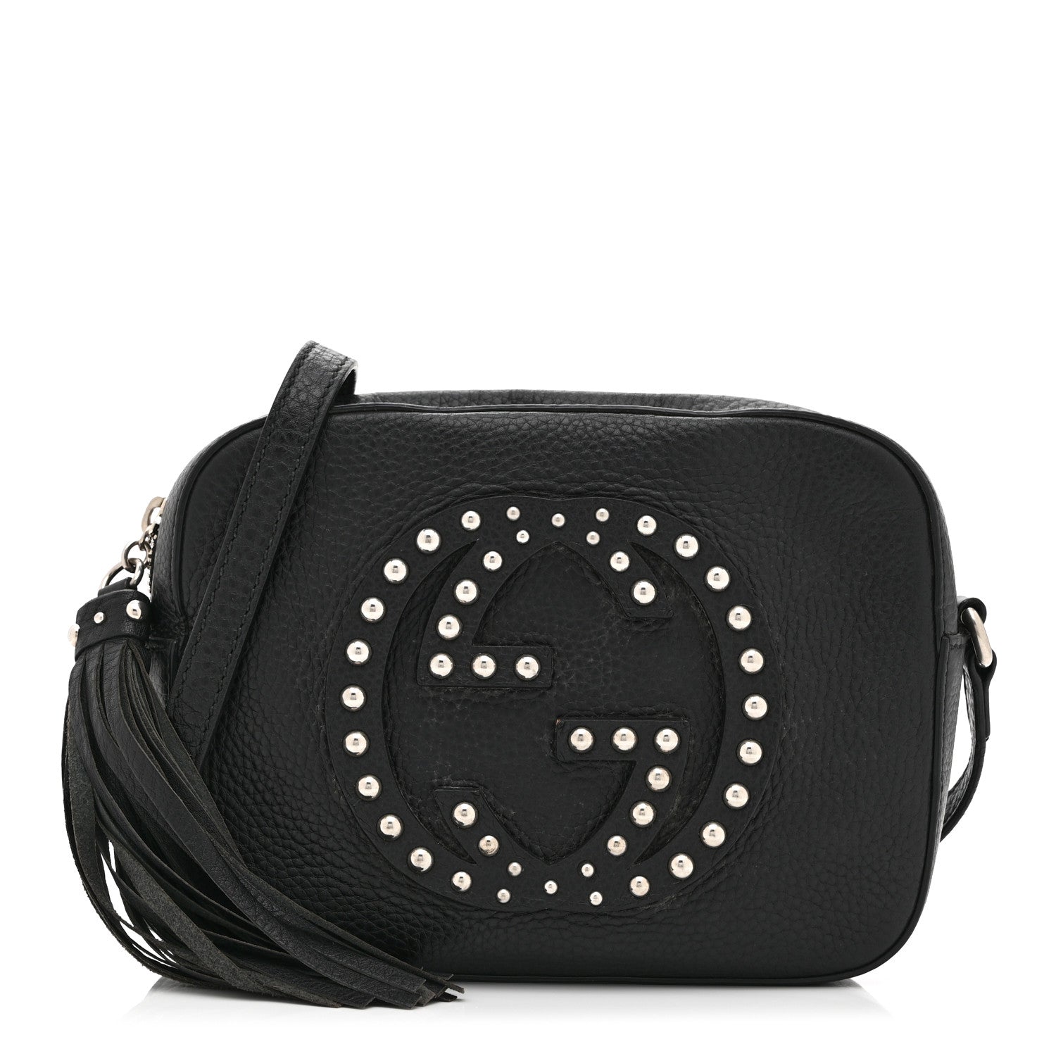 Gucci Pebbled Calfskin Studded Small Soho Disco Bag Black 1 of 11
