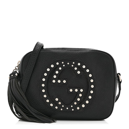 Gucci Pebbled Calfskin Studded Small Soho Disco Bag Black 1 of 11