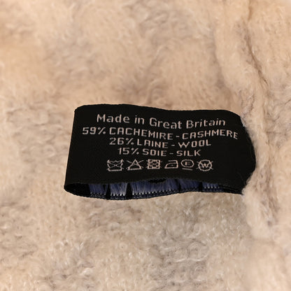 Chanel Cashmere Wool Silk CC Beanie Hat White Grey Black 8 of 8